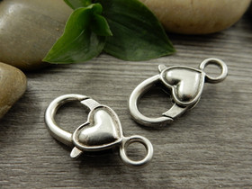 Rapulukko sydän, 26mm, kromi, 1kpl