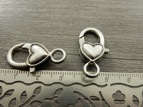Rapulukko sydän, 26mm, kromi, 1kpl
