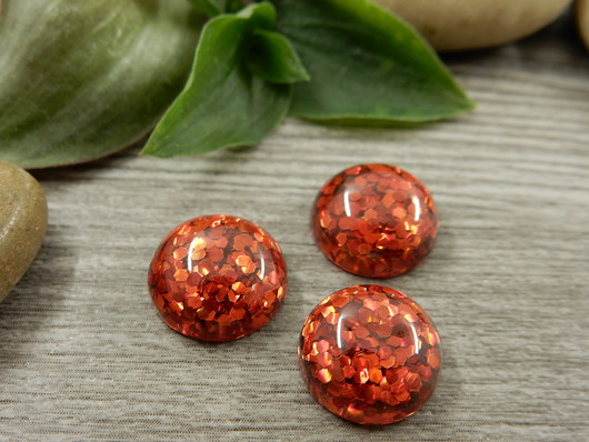 Kapussi kimalle, 12mm, punainen, 1kpl