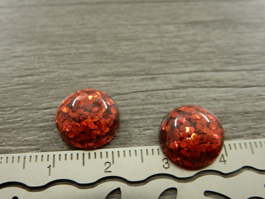 Kapussi kimalle, 12mm, punainen, 1kpl