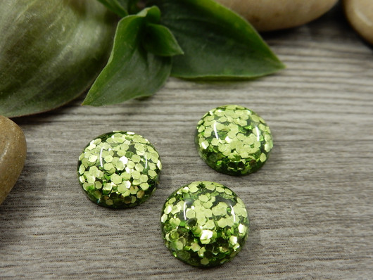 Kapussi kimalle, 12mm, vihreä, 1kpl