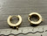 Korvakorurengas lenkillä, 15x13x4mm, 24K/kulta/rst, 1pari