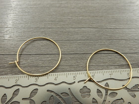 Korvakorurengas, 25x0.7mm, 18K/vaaleakulta/rst, 1pari