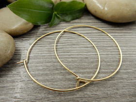 Korvakorurengas, 35x0.6mm, 18K/vaaleakulta/rst, 1pari