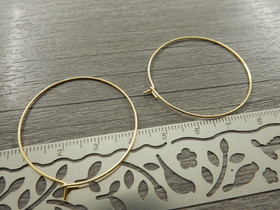 Korvakorurengas, 35x0.6mm, 18K/vaaleakulta/rst, 1pari