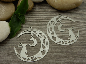 Kuupupuriipus, 34x35mm, kromi, 1kpl