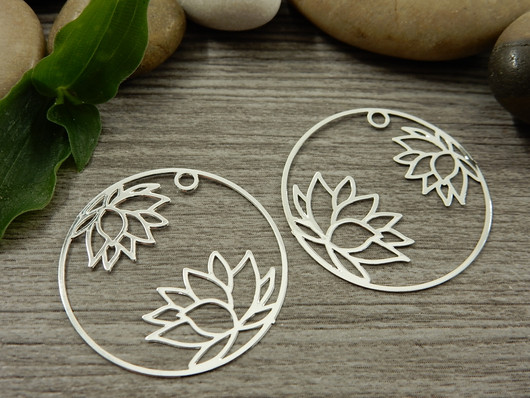 Kukkariipus lotus/linkki, 27mm, kirkashopea, 1kpl