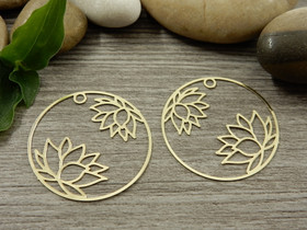 Kukkariipus lotus/linkki, 27mm, vaaleakulta, 1kpl