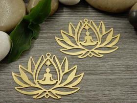 Lotusriipus/linkki, 25x38mm, kulta, 1kpl