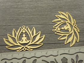 Lotusriipus/linkki, 25x38mm, kulta, 1kpl