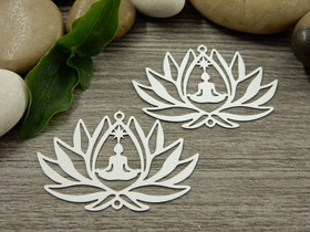 Lotusriipus/linkki, 25x38mm, valkoinen, 1kpl