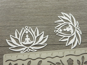 Lotusriipus/linkki, 25x38mm, valkoinen, 1kpl