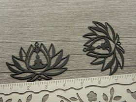 Lotusriipus/linkki, 25x38mm, musta, 1kpl