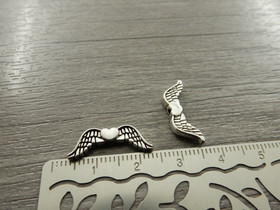 Metallihelmi/ riipus siivet, 20x7mm, kromi, 10kpl