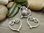 Helmikehys sydän, 21x20mm, kromi, 10kpl