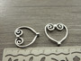 Helmikehys sydän, 21x20mm, kromi, 10kpl