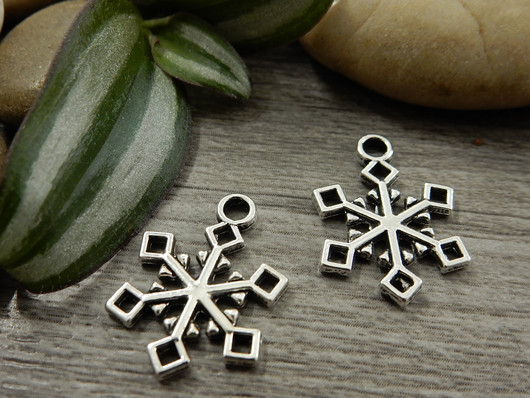 Lumihiutaleriipus, 20x15mm, kromi, 1kpl