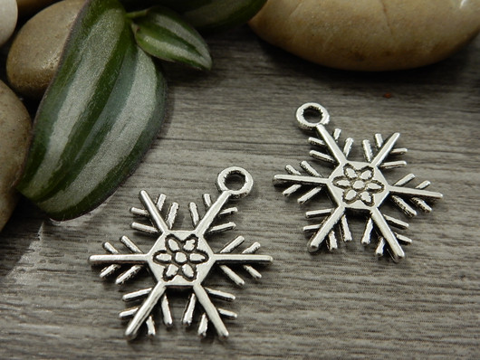 Lumihiutaleriipus, 26x19mm, kromi, 1kpl