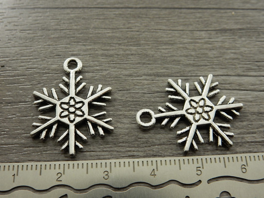 Lumihiutaleriipus, 26x19mm, kromi, 1kpl