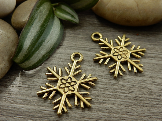 Lumihiutaleriipus, 26x19mm, kulta, 1kpl