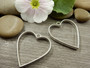Riipus/ korukehys sydän, 34x30mm, kromi, 1kpl