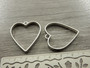 Riipus/ korukehys sydän, 34x30mm, kromi, 1kpl