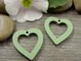 Puuriipus sydän, 25x23mm, vihreä, 1kpl