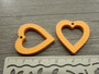 Puuriipus sydän, 25x23mm, oranssi, 1kpl