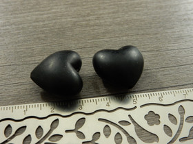 Silikonihelmi sydän, 19x20mm, musta, 1kpl