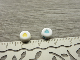 Akryylihelmi sydän, 7mm, mix setti, 20kpl