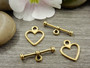 Salpalukko sydän, 12x14mm, kulta, 1setti