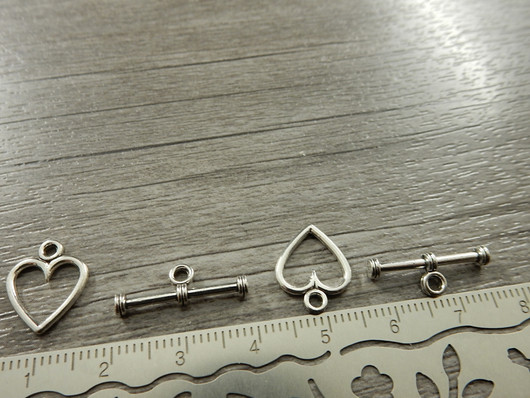 Salpalukko sydän, 12x14mm, kromi, 1kpl