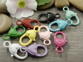 Rapulukko sydän, 26mm, mix setti , 10kpl