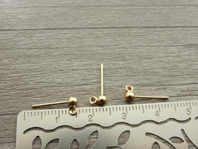 Korvakorutappi lenkillä, 3x14mm, 18K/vaaleakulta, 1pari