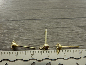 Korvakorutappi lenkillä strassi, 4x15mm, kulta, 1pari