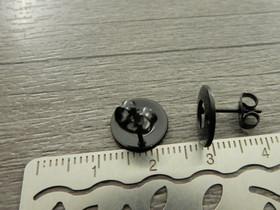 Korvakorutappi rengas+lukko, 10x10mm, musta/rst, 1pari