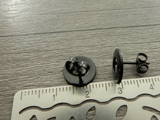 Korvakorutappi rengas+lukko, 10x10mm, musta/rst, 1pari