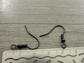 Korvakorukoukku 21x21mm, rst/musta, 10 paria