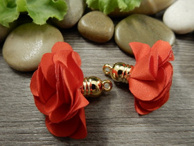 Tasseliriipus kukka 25x30mm, punainen, 1kpl