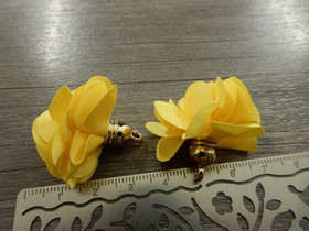 Tasseliriipus kukka 25x30mm, keltainen, 1kpl