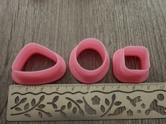 Muotti setti, eri kokoja, pinkki, 18kpl