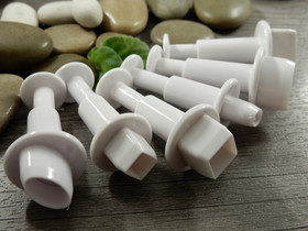 Muotti leimasin setti kuviot, eri kokoja, valkoinen, 6kpl