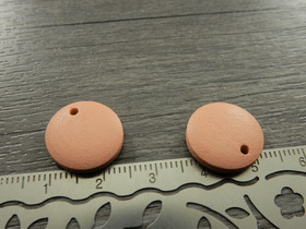 Puuriipus ympyrä, 15mm, persikka, 1kpl