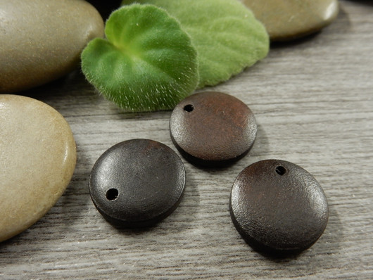 Puuriipus ympyrä, 15mm, tummanruskea, 1kpl