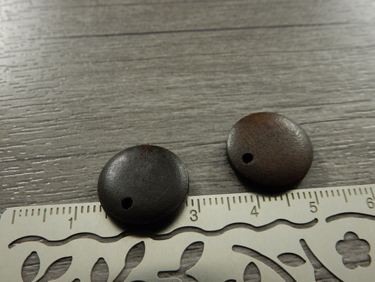 Puuriipus ympyrä, 15mm, tummanruskea, 1kpl