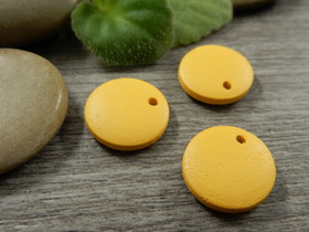 Puuriipus ympyrä, 15mm, keltainen, 1kpl