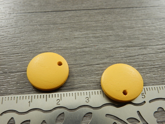 Puuriipus ympyrä, 15mm, keltainen, 1kpl