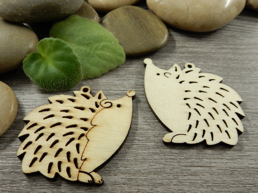 Puuriipus siili, 35x35mm, ruskea, 1kpl