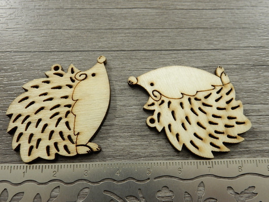 Puuriipus siili, 35x35mm, ruskea, 1kpl