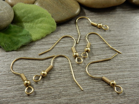 Korvakorukoukku, 20x21mm, vaaleakulta/PVD/ rst, 5paria